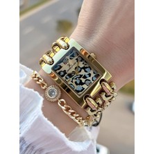 Daniel Klein Çelik Zincir Tasarım Kordonlu 30 mt Suya Dayanıklı Kadın Kol Saati+Bileklik B.10036.S9