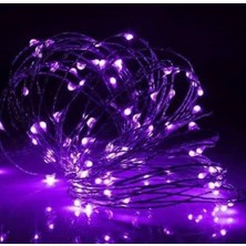 Borayris Solar Güneş Enerjili Peri LED 22 Metre 200 LED -8 Fonksiyonlu Mor
