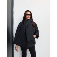 Esra Helvacı Kapitone Şal Detaylı Mont