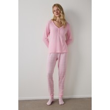 Penti Gül Kurusu Cozy Time Ekoseli Uzun Kollu Pijama Takımı