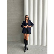 Leopar Astarlı Blazer Ceket