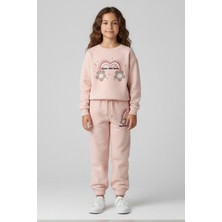 Worrn Kız Çocuk Kışlık 6 - 9 Yaş Gökkuşağı Baskılı Içi Polarlı Yumuşak Takım - 6264360