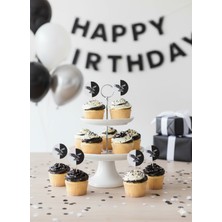 32 Adet Siyah Beyaz Taraftar Temalı Kürdan Seti / Ikramlık Süsü (32 Adet)