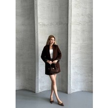 Leopar Astarlı Blazer Ceket