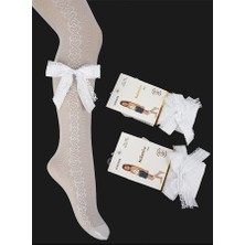 Katamino Karya Kız Çocuk Külotlu Çorap Bilekleri Fiyonklu