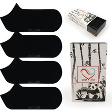 GOST LİRİA - Erkek Bambu  Siyah Patik Çorap 4 lü Paket