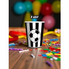 8 Adet Beyaz Siyah Temalı Bardak - Doğum Günü Parti ve Eğlenceli Etkinlikler Için