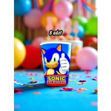 8 Adet Sonic Temalı Bardak - Doğum Günü Parti ve Eğlenceli Etkinlikler Için