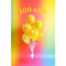 100 Adet Sarı Renk Balon Seti - Doğum Günü Parti ve Eğlenceli Etkinlikler Için