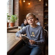 Zekids Erkek Çocuk Pamuklu Manzara Baskılı Ince Uzun Kollu Sweatshirt