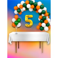 Yeşil, Beyaz ve Turuncu Renk Konsept Balon Kemer Mega Seti