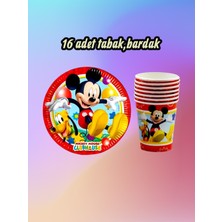 16 Kişilik Mickey Mouse Temalı Parti Seti - Doğum Günü ve Özel Kutlamalar Için