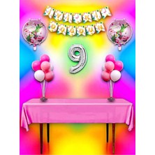 Flamingo Temalı 9 Yaş Doğum Günü ve Özel Etkinlik Mega Kombin Seti