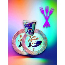 16 Kişilik Deniz Kızı Temalı Tek Kullanımlık Servis Seti