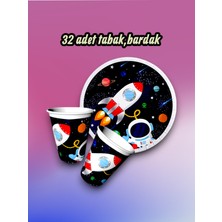 32 Kişilik Uzay Temalı Parti Seti - Doğum Günü ve Özel Kutlamalar Için