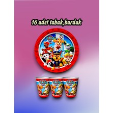 16 Kişilik Paw Patrol Temalı Parti Seti - Doğum Günü ve Özel Kutlamalar Için