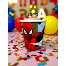 24 Adet Örümcek Adam Temalı Bardak - Doğum Günü Parti ve Eğlenceli Etkinlikler Için