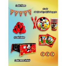 16 Kişilik Sevimli Fareler Temalı Mini Set - Doğum Günü Parti ve Eğlenceli Etkinlikler Için