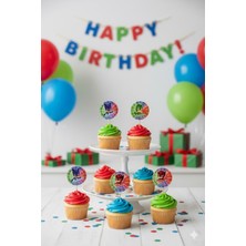 8 Adet Pijamaskeliler (Pj Masks) Temalı Kürdan Seti / Ikramlık Süsü (8 Adet)