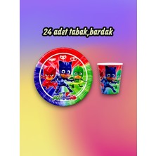 24 Kişilik Pijamask Temalı Parti Seti - Doğum Günü ve Özel Kutlamalar Için
