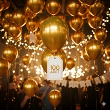 100 Adet Gold (Altın) Balon Seti – Zarif Mini Parti ve Köşe Dekoru