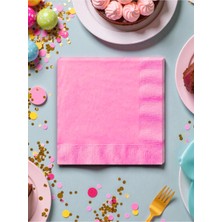 32 Kişilik Pembe Renk Tek Kullanımlık Peçete (32 Adet)