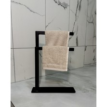 Şık Siyah Metal Havluluk, Banyo Düzenleyici, Pratik ve Dayanıklı Tasarım