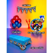 32 Kişilik Sonic Temalı Mini Set - Doğum Günü Parti ve Eğlenceli Etkinlikler Için