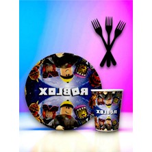24 Kişilik Roblox Temalı Tek Kullanımlık Servis Seti