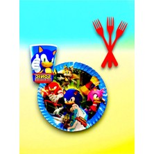 24 Kişilik Sonic Temalı Tek Kullanımlık Servis Seti