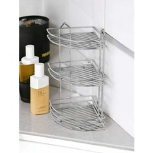 Krom 3 Katlı Köşe Rafı, Banyo Duşakabin Içi Organizatör, Şampuanlık Köşelik