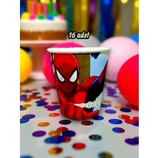 16 Adet Örümcek Adam Temalı Bardak - Doğum Günü Parti ve Eğlenceli Etkinlikler Için