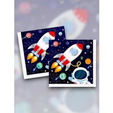 16 Kişilik Uzay Temalı Tek Kullanımlık Peçete (16 Adet)