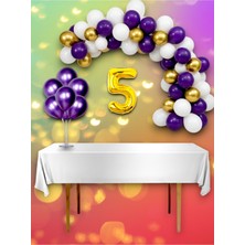 Mor ve Metalik Konsept Balon Kemer Mega Seti