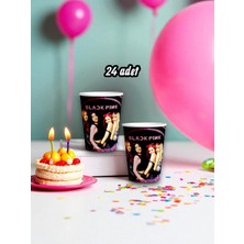 24 Adet Blackpink Temalı Bardak - Doğum Günü Parti ve Eğlenceli Etkinlikler Için