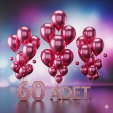 60 Adet Pembe Renk Balon Seti - Doğum Günü Parti ve Eğlenceli Etkinlikler Için