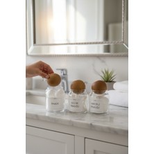 3'lü Kapaklı Pamuk Topu, Beyaz, Yumuşak ve Dayanıklı, Temizlik ve Makyaj Için Uygun