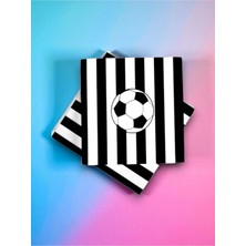 32 Kişilik Siyah Beyaz Taraftar Temalı Tek Kullanımlık Peçete (32 Adet)