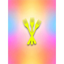 Sarı Renk Tek Kullanımlık Çatal (16 Adet)