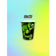 32 Adet Hulk Temalı Bardak - Doğum Günü Parti ve Eğlenceli Etkinlikler Için