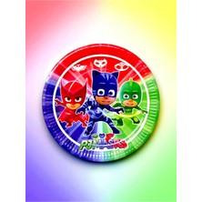 24 Kişilik Pijamaskeliler (Pj Masks) Temalı Tek Kullanımlık Tabak (24 Adet)