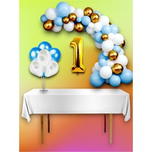 Mavi ve Metalik Konsept Balon Kemer Mega Seti