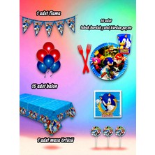 16 Kişilik Sonic Temalı Midi Set - Doğum Günü Parti ve Eğlenceli Etkinlikler Için
