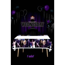 1 Adet Wednesday Temalı Masa Örtüsü - Parti ve Kutlamalar Için Masa Örtüsü