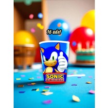 16 Adet Sonic Temalı Bardak - Doğum Günü Parti ve Eğlenceli Etkinlikler Için