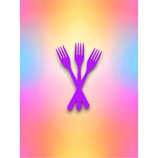 Mor Renk Tek Kullanımlık Çatal (8 Adet)