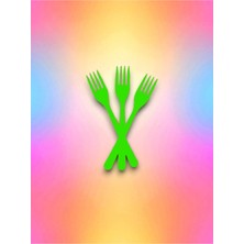 Yeşil Renk Tek Kullanımlık Çatal (8 Adet)