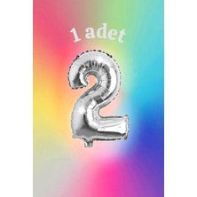 1 Adet Gümüş Renk 2 Sayı Balonu - Doğum Günü Parti ve Eğlenceli Etkinlikler Için