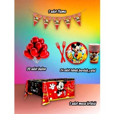 24 Kişilik Sevimli Fare Temalı Mini Set - Doğum Günü Parti ve Eğlenceli Etkinlikler Için