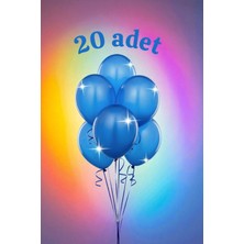 20 Adet Mavi Renk Balon Seti - Doğum Günü Parti ve Eğlenceli Etkinlikler Için